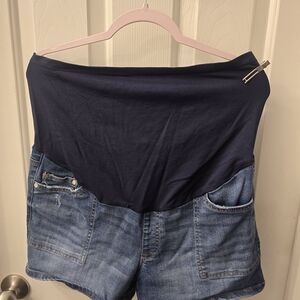 Time and Tru Navy and Denim Jean Shorts